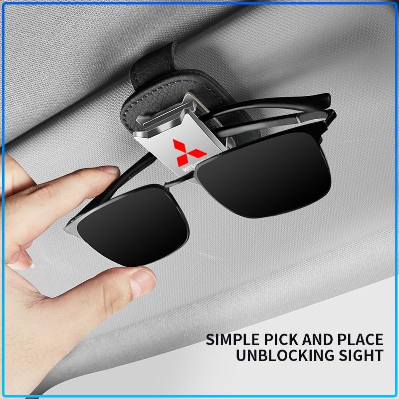 Auto Sun Visor Glasses Box Sunglasses Clip Card Ticket Holder Stand For Mitsubishi Lancer Lancer ASX Outlander 2 3 Pajero Mirage Exzos Pajero 4
