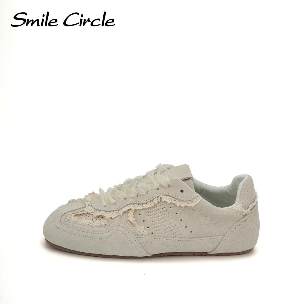 Genuine Leather Women Casual Shoes Round Toe Lace Up Trainers Fashion Comfortble Sneakers