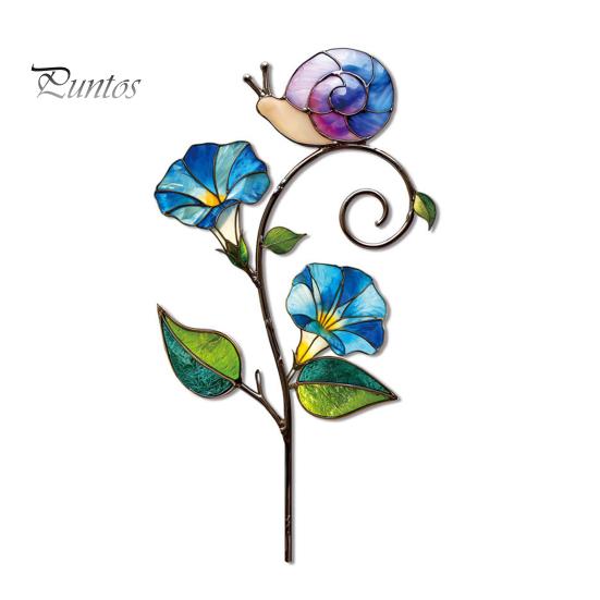 Colorful Yard Stakes Planter Insert Stake, Double-Sided, Flower Pot Decor Metal Art Ornaments Insect Animal Stake for Plant Pots Bed Decoration