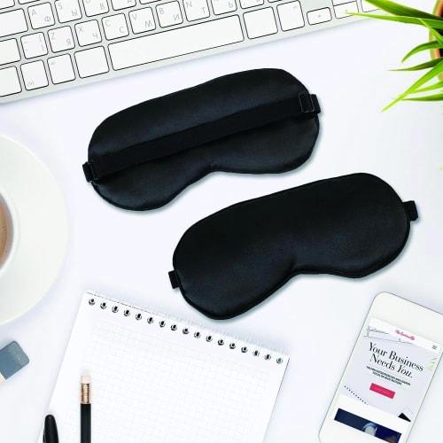 Silk Eye Mask for Sleeping, Light Blocking, Comfortable Sleep, Washable, Unisex, Meditation, Nap, Travel, Natural Silk Sleep Mask, Adjustable Length,