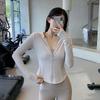 Women's Quick-Dry Zipper Hooded Fitness Top