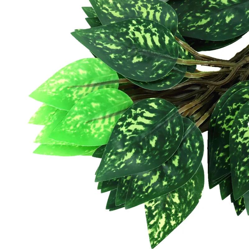 Simulated Banyan Tree Leaves Branches Fake Trees Garden Decoration Leaves 12 Pieces Glued Color Printed Large Simulated Plants