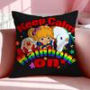 Cartoon RRainbow Brite Cushion Cover Breathable Linen Pillowcase Summer Odorless EcoFriendly Invisible Zipper Washable