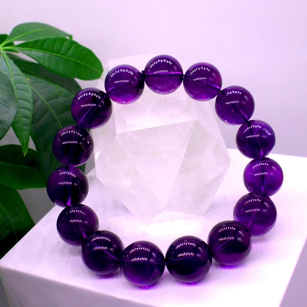 Amethyst Natural Carefully Highly Beautiful Good Includes Beading Wire and Perfect for Christmas or New Gifts [TANAKA YA] Bracelet, 16.1mm Amethyst,