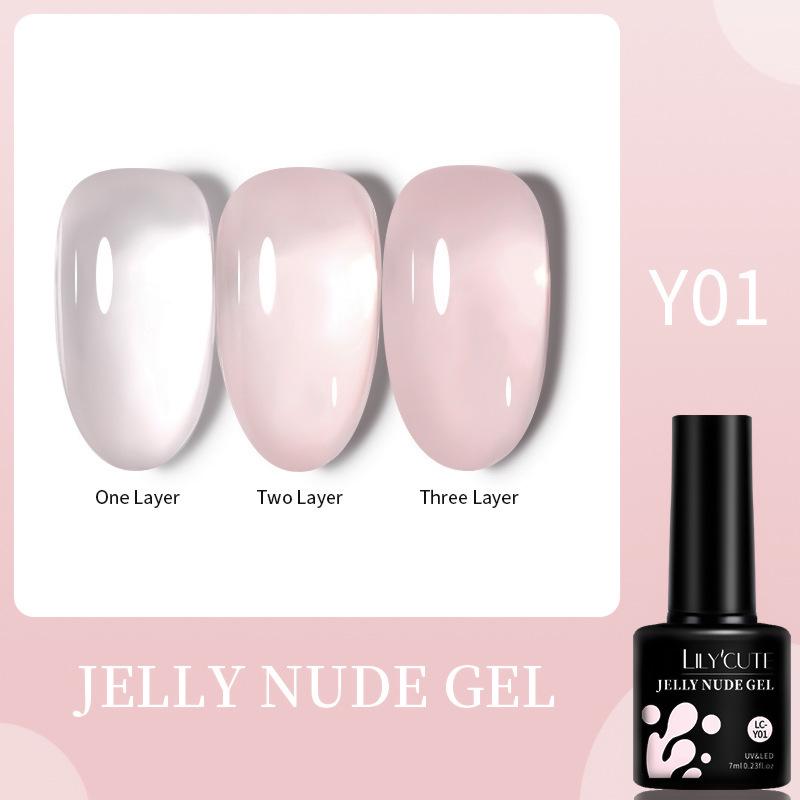 LILY'CUTE Pink Sheer Gel Polish - Ice Sheer Nude & Rose Jelly Gel Series