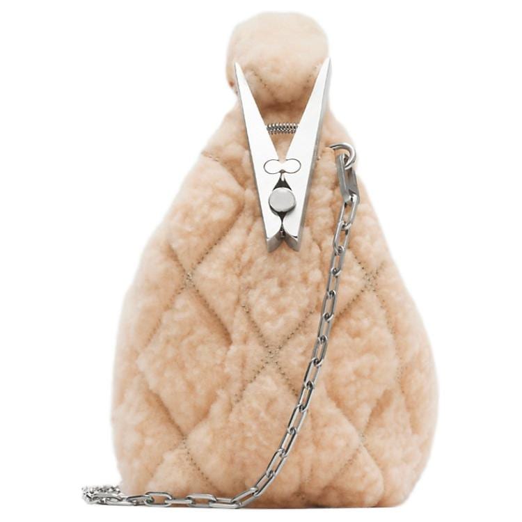 Burberry Shearling Shoulder Bag, Crossbody Bag, Handbag Mini Women's Peach Pink 80995641