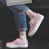 Fashion Ladies Canvas Shoes 2025 Pink Leopard Print Vulcanized Shoes Ladies Flat Shoes Leopard Print Semi Drag Flat Shoes