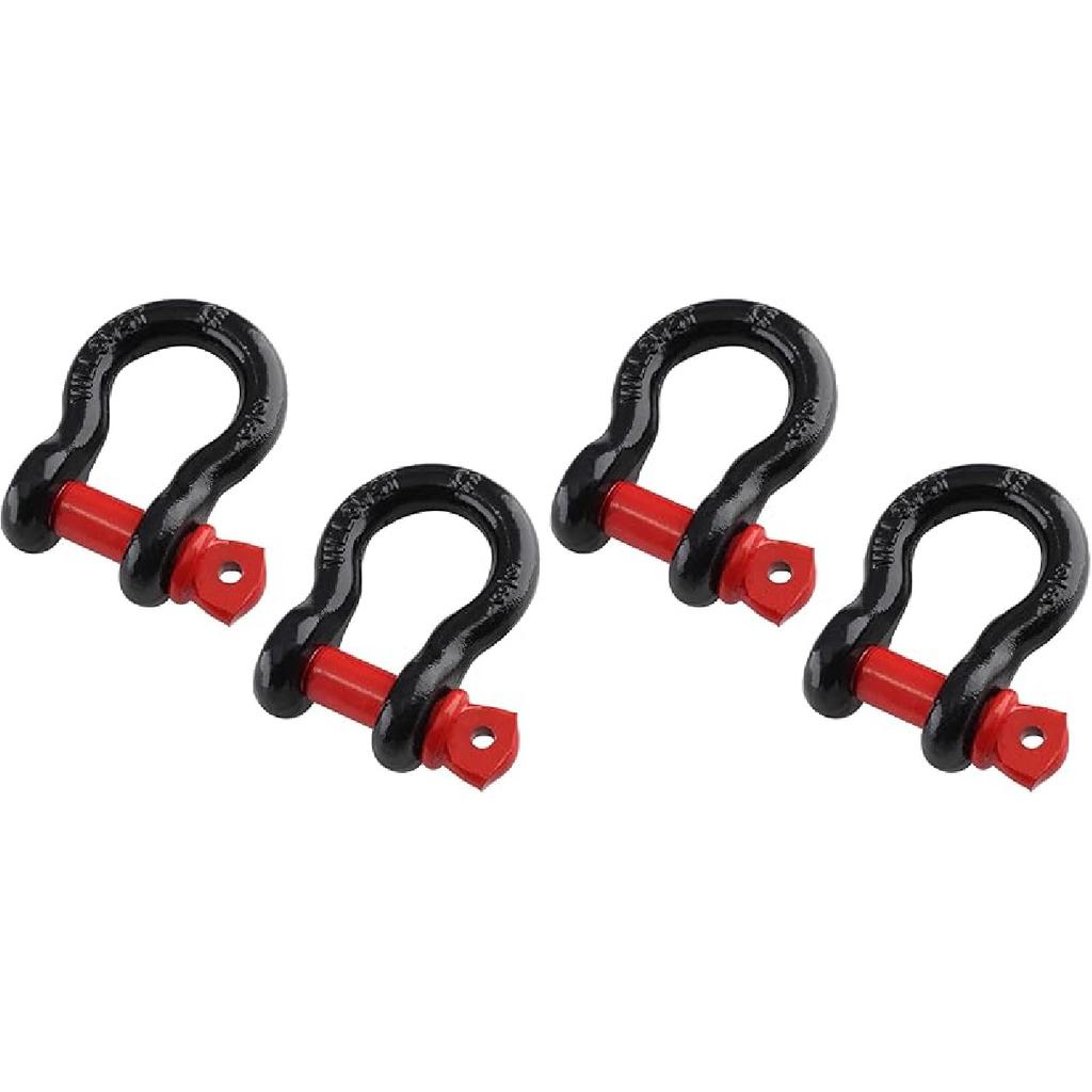 2Pcs 5/8 Inch D Ring Shackle, D Shackle Rugged 19.5 Ton(42990 Lbs) Maximum Break Strength, 3.25 Ton (7165 Lbs) Capacity (Pack Of 2)