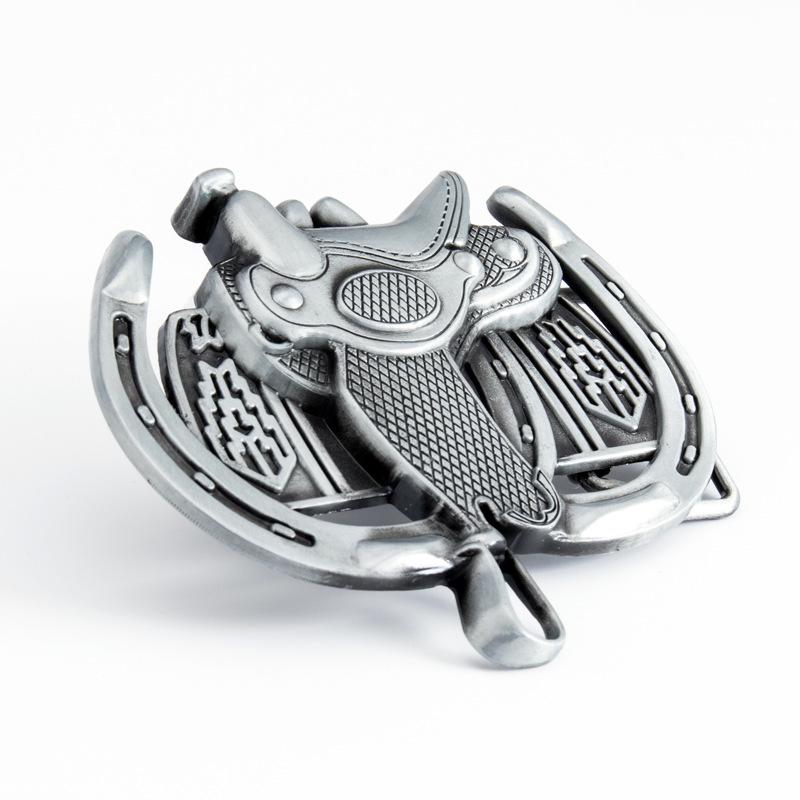 Western Cowboy Zinc Alloy Saddle Belt Buckle - Large, Fashionable, Smooth, Unique Design