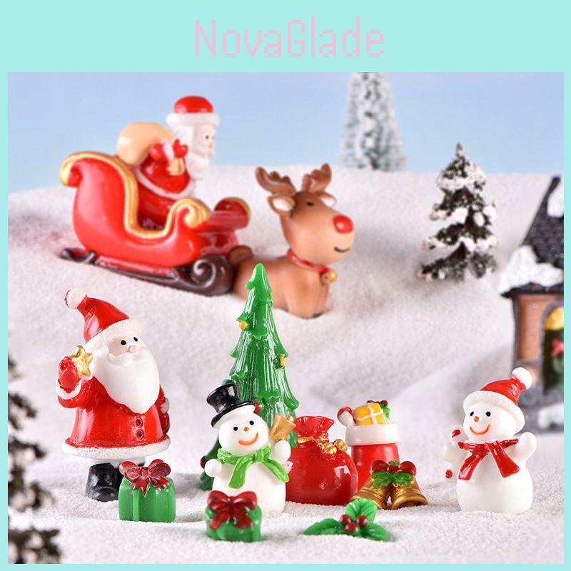 Adorable Mini Christmas Santa Claus Snowman Micro Landscape Ornament Figurines