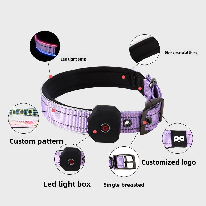 Zwierzę LED Światło Luminous Obroża USB Ładowanie Obroża dla Psa Średni Duży Pies Pies LED Luminous Obroża