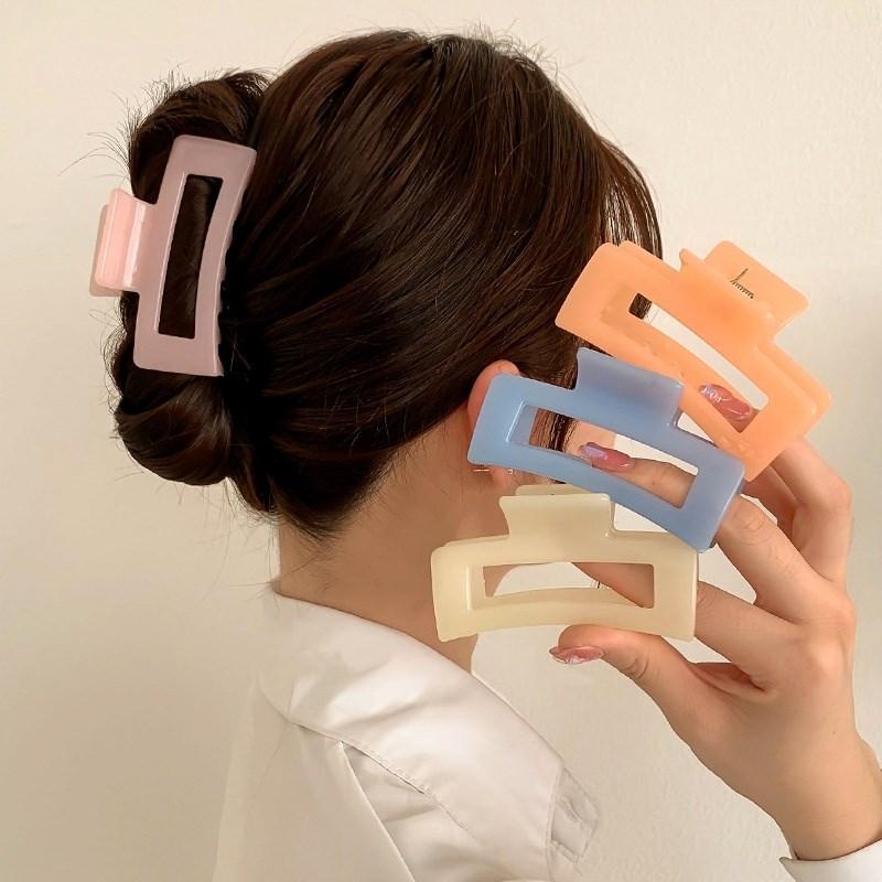 Nuova Versione Coreana di Forcina Quadrata per Capelli in Acrilico Colorato Ins, Colore Caramella Selvaggio, Fermaglio per Capelli Leopardato, Accessori per Capelli da Donna