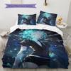 Roupa de Cama Padrão Land of the Lustrous, Conjunto de Colcha Capa de Colcha Fronha Presente de Aniversário para Casa (1 capa de edredom + 2 fronhas, sem enchimento.)