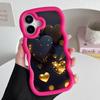 Y2K Glowing Hearts Wavy Edge TPU Mobile Phone Case for iPhone 17 16 15 14 13 12 11 Air Pro Max Plus Colorful Cover