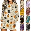 Women's Casual Long Sleeve Halloween Print Hoodie Pullover Top for Fall Festive Wear