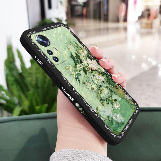 Coque de téléphone avec peinture à l'huile Rose, étui pour Xiaomi Mi 12 11 Ultra 10 9 12T 11T 10T 9T Pro Lite Poco F4 X4 M4 F3 X3 M3 Pro 4G 5G GT