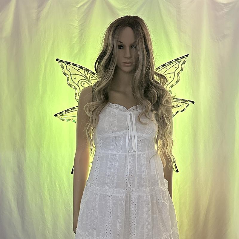 Hot Sale LED Colorful Fowing Butterfly Wings Colorful Adult Fairy Wings Bright Performance Clothing Carnival Bar Light Supplies