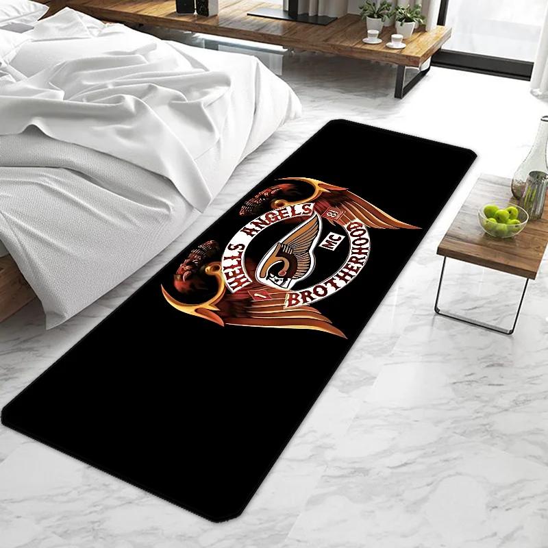 

Hells Angels Door Mat Entrance Doormat Non-slip Washable Kitchen Carpet Living Room Hallway Rugs Door Mats Bathroom Bath 40x60cm