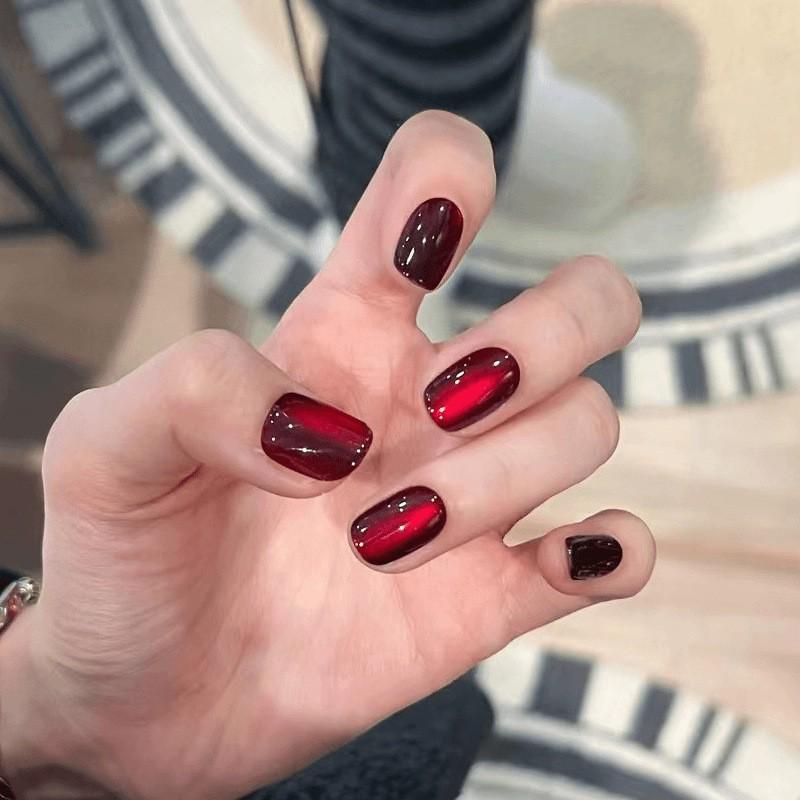 Nude Pink Gradient Cat Eye Whitening Aurora Nail Art Removable Stickers