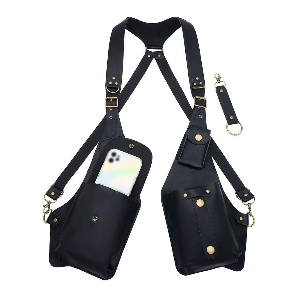 Vest Bag Mobile Phone Purse Vintage Shoulder Harness Bag for Men and Women