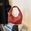 Women Classic Woven Embossed Soft Pu Leather Small Top Handle Hobo Shoulder Bag Casual Daily Handbag