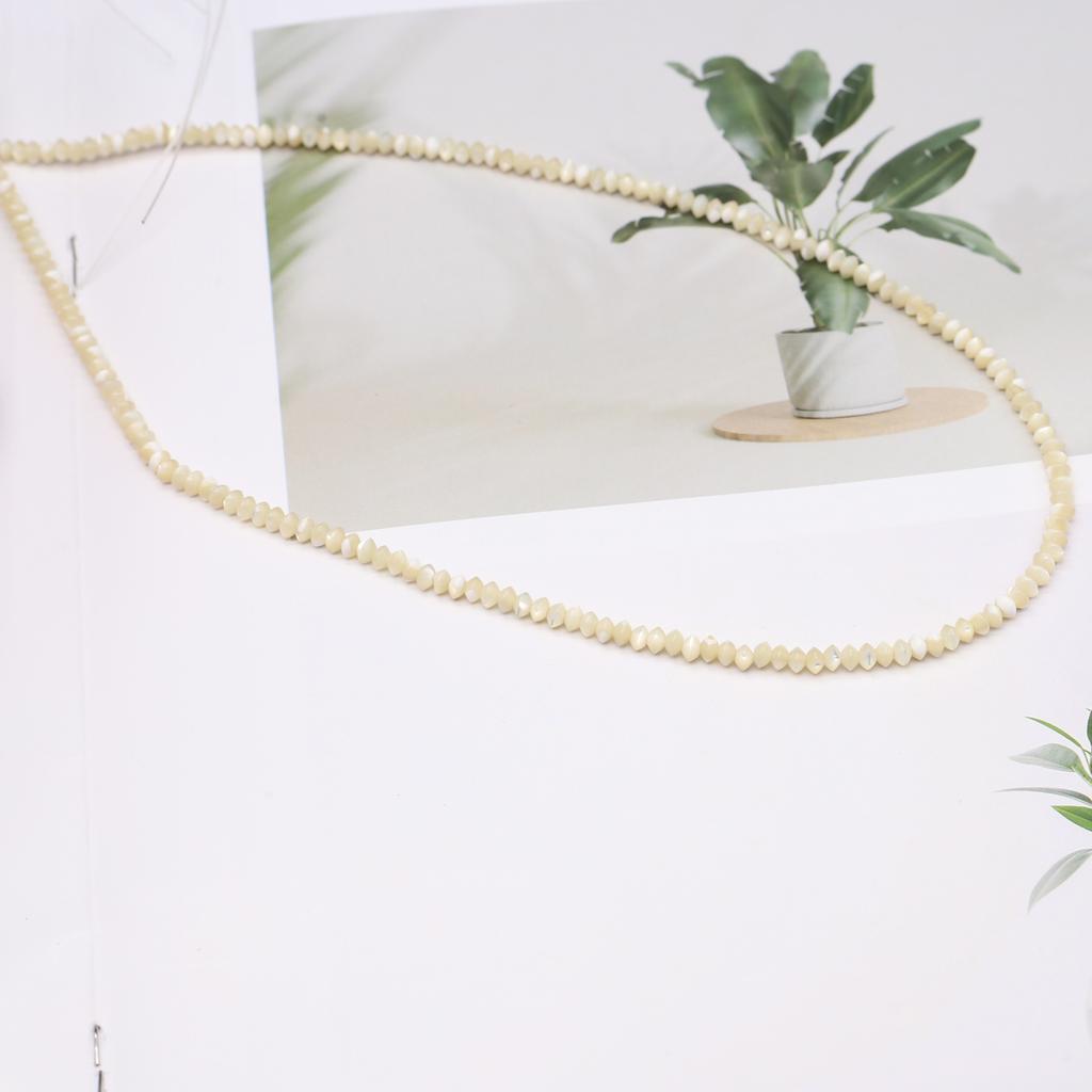 1String, White Yellow Natural Shell Beads for Jewelry Making DIY Necklaces, Bracelets Anklets Accessory, Unique Gifts for Halloween, Christmas 38cm