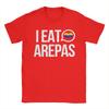 Vintage Ich Esse Arepas Venezolanisches Traditionelles Essen T-Shirts Unisex Rundhalsausschnitt Baumwolle T-Shirt Kurzarm T-Shirt Große Größen Kleidung