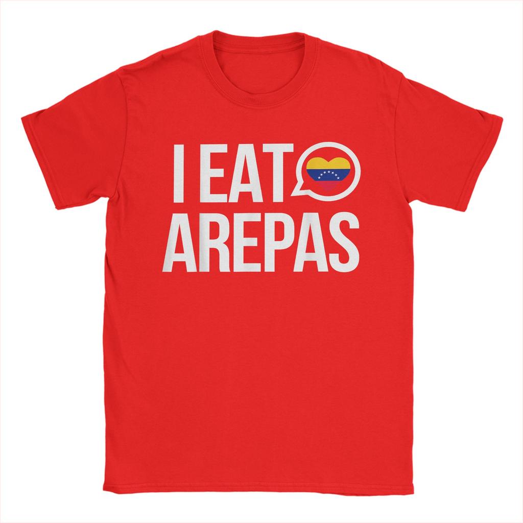 Vintage Ich Esse Arepas Venezolanisches Traditionelles Essen T-Shirts Unisex Rundhalsausschnitt Baumwolle T-Shirt Kurzarm T-Shirt Große Größen Kleidung