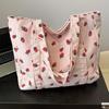 Strawberry Tote Bag Large Capacity Strawberry Pattern Tote Bag Women's Fashion Shopping Bag with Fixed Strap, Casual Travel Tote