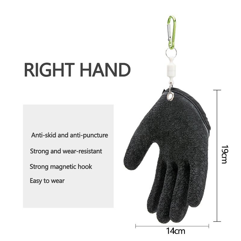 Fishing Gloves Anti-Slip Protect Hand from Puncture Scrapes  Fisherman Professional Catch Fish Latex Hunting Gloves
