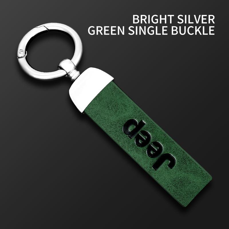 För Jeep Bil Vintage Läder Nyckelring Ring Zinklegering Kedja Nyckel För Jeep Grand Cherokee Wrangler JK Gladiator Compass Renegad