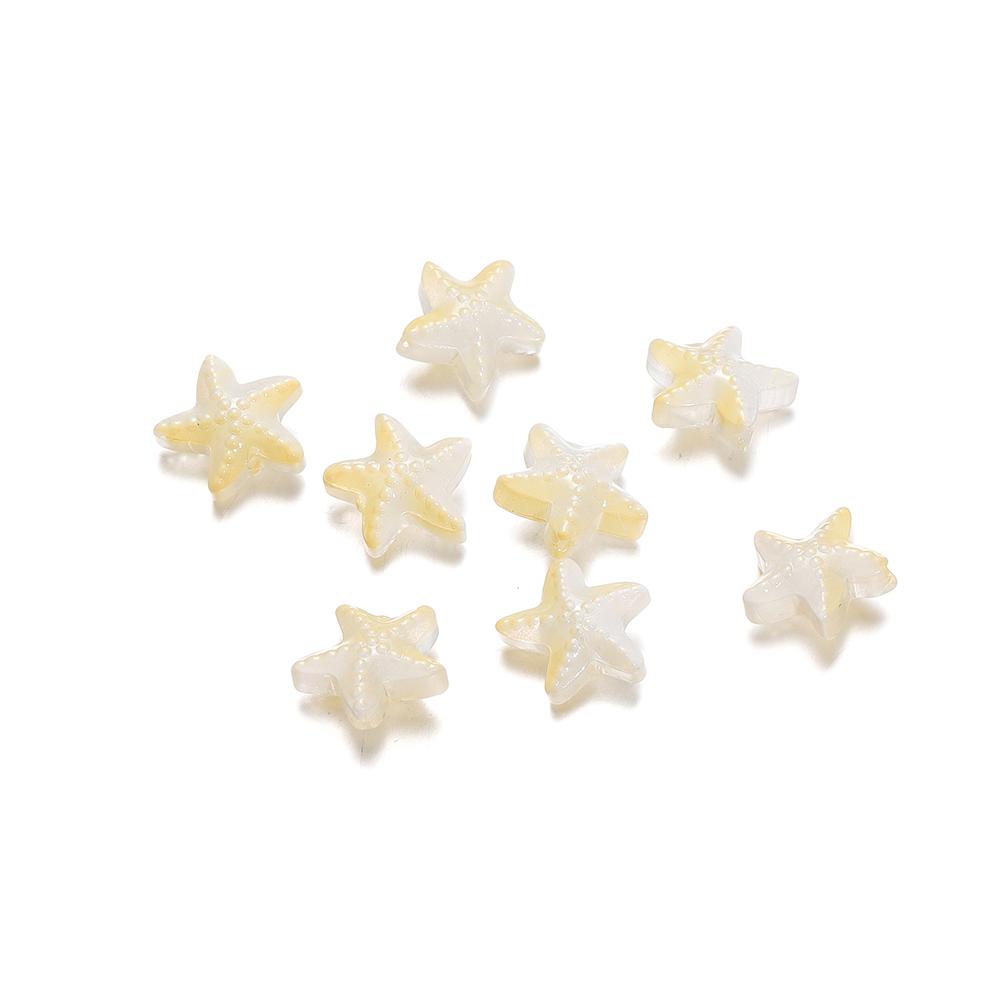10/20Pcs/Lot 15*15.5mm Glass Starfish Shape Charm Small Loose Beads for DIY Jewelry Making Earrings Bracelet Wholesale