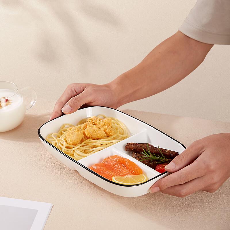 Piatto Diviso Baijie in Ceramica per Controllo delle Porzioni