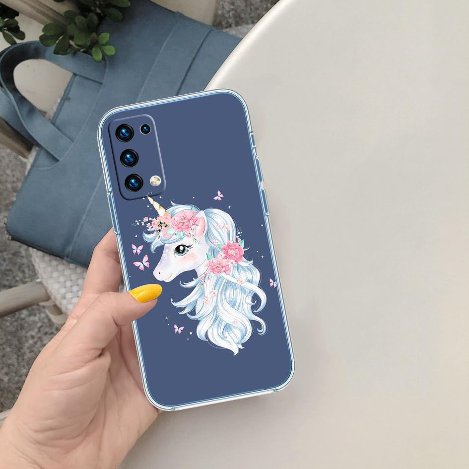 AQ25 Cartoon Unicorn Transparent Phone Case for Motorola Moto G40 G04 G05 One Ace Action  Fusion + Plus Hyper Macro Vision Zoom