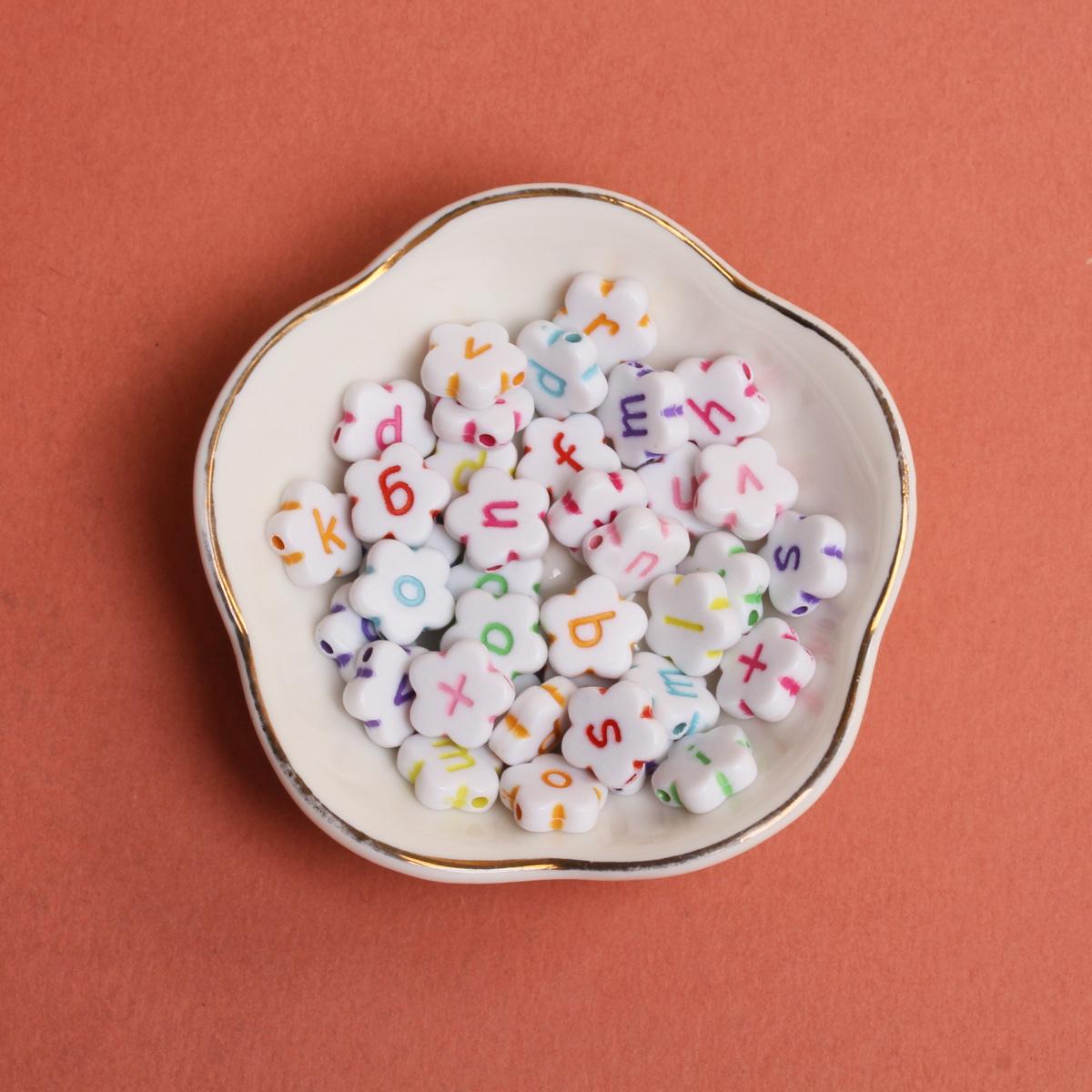 

Bracelet Necklace For Jewelry Making DIY Accessories Beads Loose Beads Flower Shape Charms Bead 20pcs 10.5mm Mix A-Z Alphabet Letter Beads