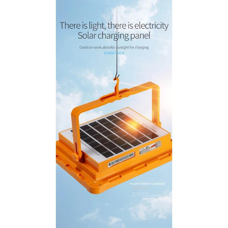 LED Solar Campinglaterne Wiederaufladbarer Outdoor-Flutlichtstrahler Wasserdicht Solare Stromversorgung Reparaturarbeiten Notlampe Powerbank