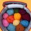 Knitting Tote Bag Crochet Bag Yarn Storage Bag with Compartments for Crochet Hooks, Knitting Needle and Accessories
