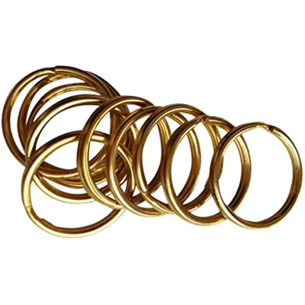 Homyl Brass Split Key Ring Lot Round Hoop Double Loop Key Chain All 8 Sizes - 12mm