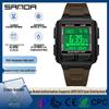 Orologio Elettronico Sanda Trendy Multifunzionale per Studenti - Sveglia Timer Casual, Ampio Quadrante Quadrato, Orologio da Polso Impermeabile.