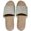 KASSAI Linen Slippers of 4 1 1 (Set (2 Beige, Blue, Brown), 26.0 cm)