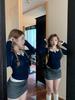 Women's Korean Style Slim-Fit Ribbed T-Shirt: Spicy Girl Half-Open Collar, Long-Sleeved, Autumn/Winter
