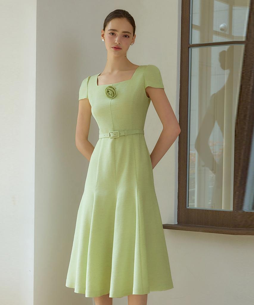 Julie And Kara 25Hs Collar 125 Terroir Line Lumiere Dress Green