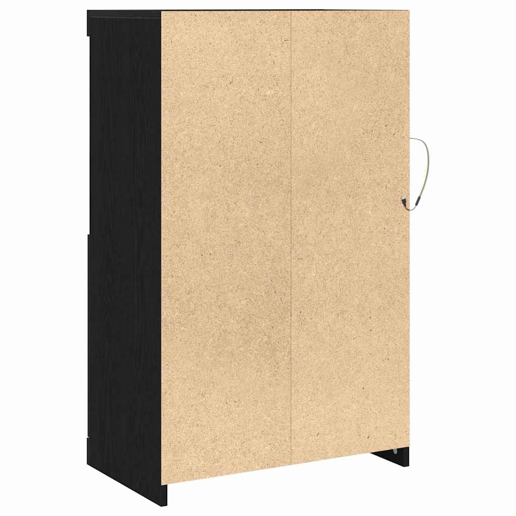 LED Sideboard in Black Oak Look 60.5 x 37 x 100 cm