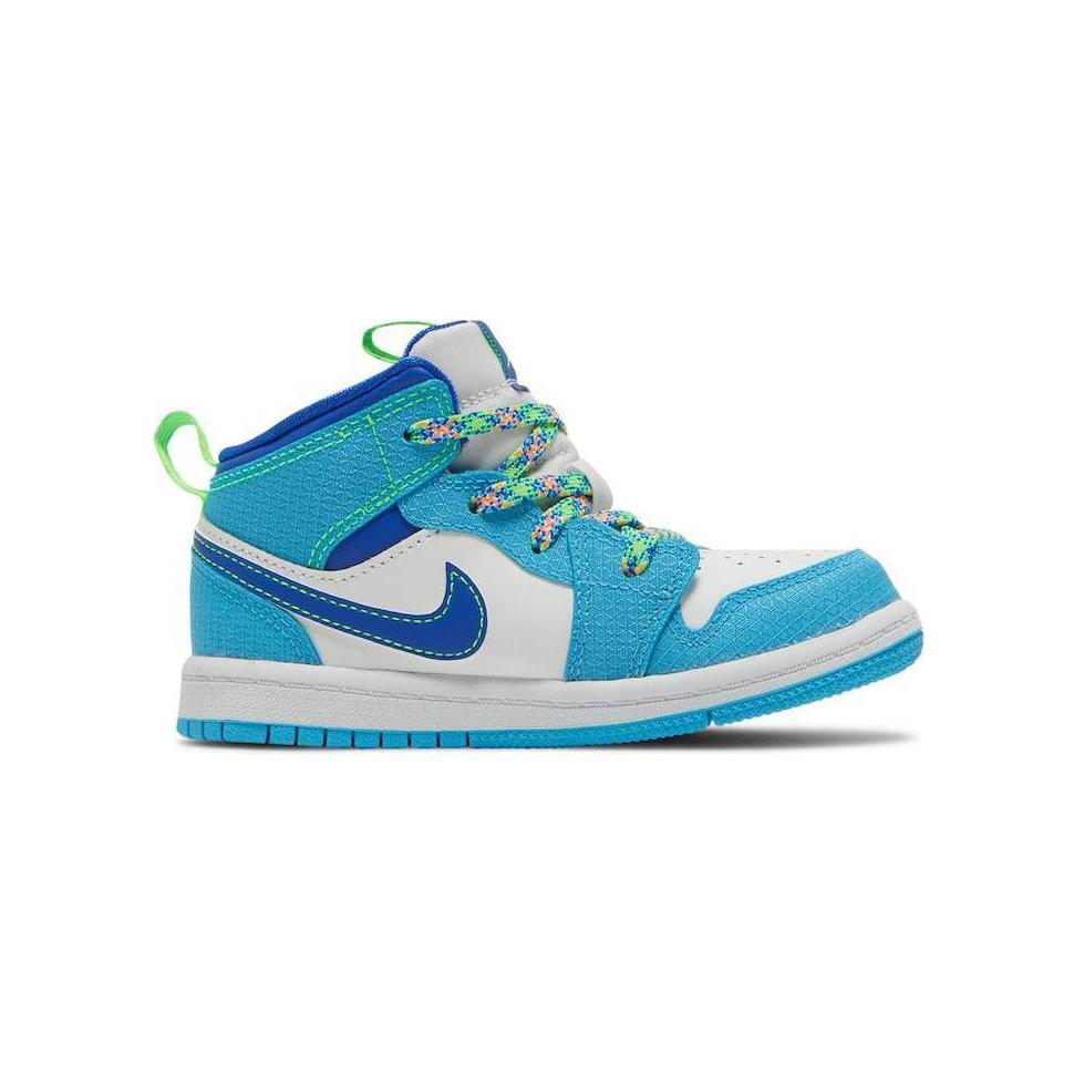 Air Jordan 1 Mid SE TD Sprite Baby Sneakers Blue Dark-Powder-Blue Racer-Blue DA8013-400
