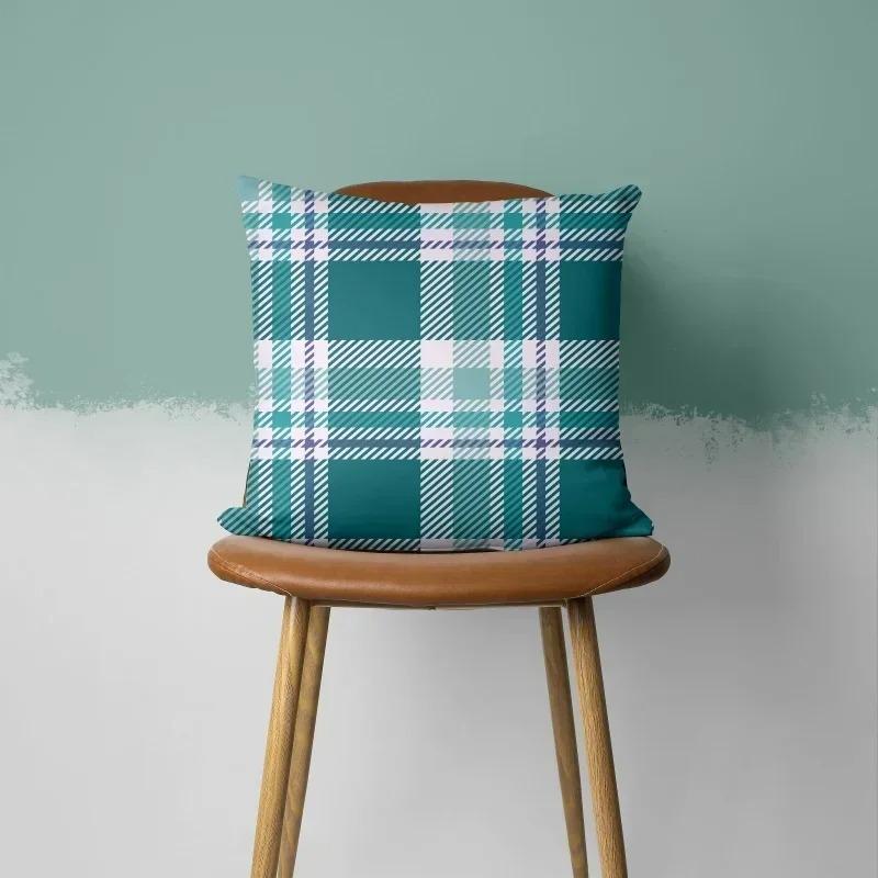Decor Acasă Huse de Pernă cu Model Geometric și Floral Turcoaz Husa Pernă Model Potrivită pentru Canapea Dormitor Mașină Husa Pernă
