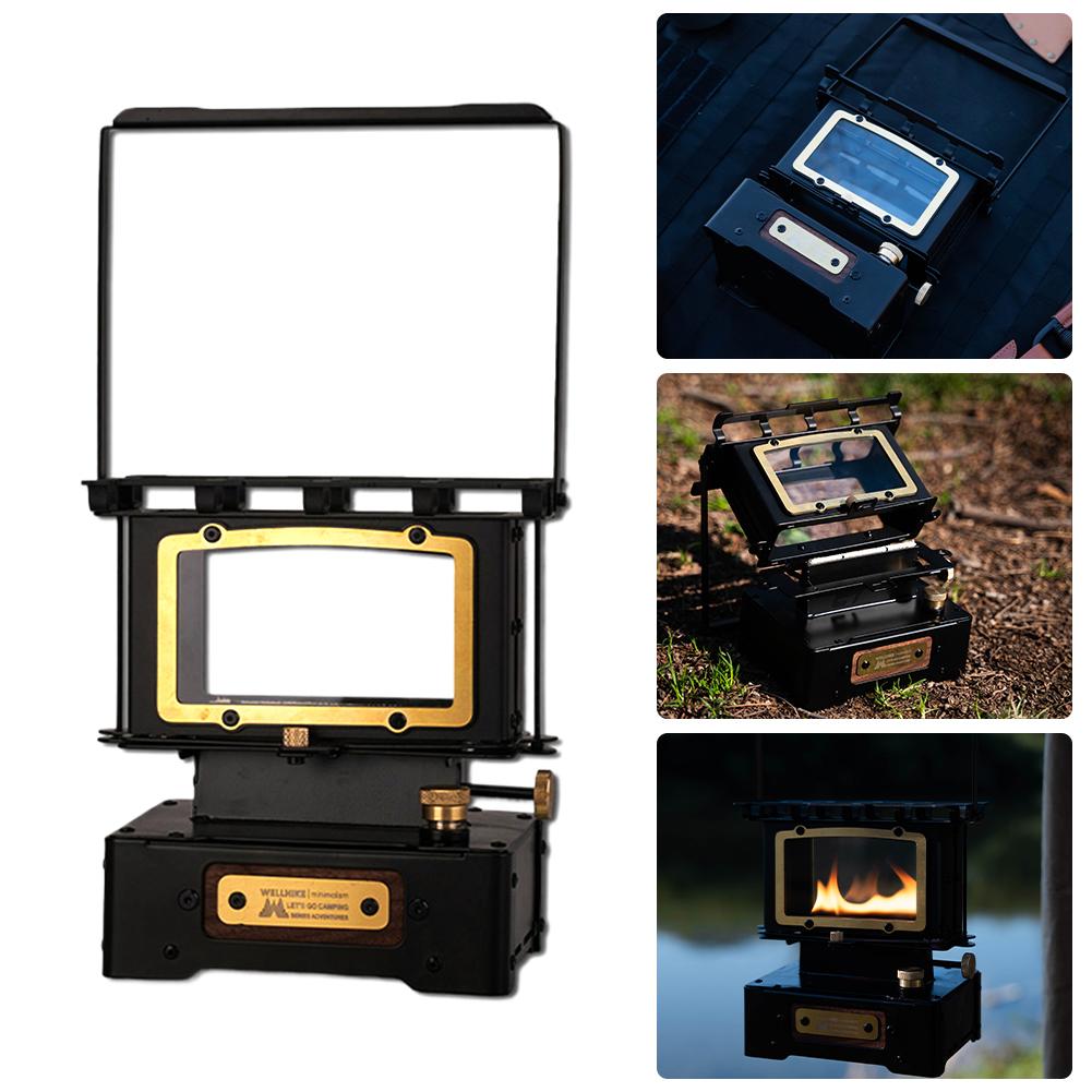 Portable Oil Lamp with Stove Outdoor Camping Lantern Emotion Retro Light for Picnic Backpack Camping