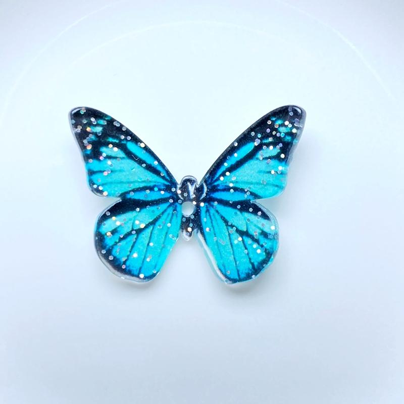 10 Stück Harz Lieblich Gemischt Süße Farbe 3D Schmetterling Cabochon Scrapbook Kawaii DIY Verzierungen Zubehör K59