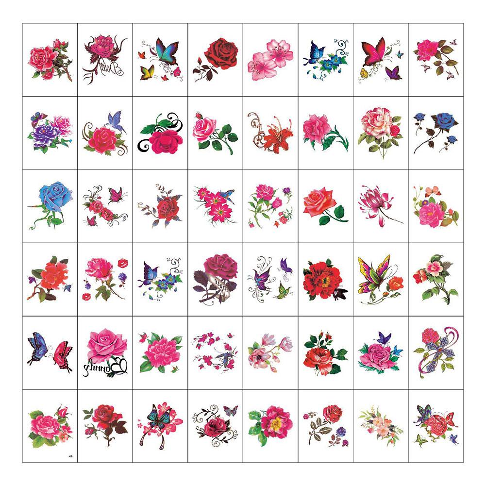 20/50pcs Waterproof Tattoo Stickers Sexy Simulation Collarbone Stickers Tattoo Butterfly Flower K9U6