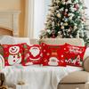 Red Christmas Theme Pillowcase Bedroom Sofa Cushion Cover 100% Polyester Living Room Soft Cushion Pillowcase Home Decor