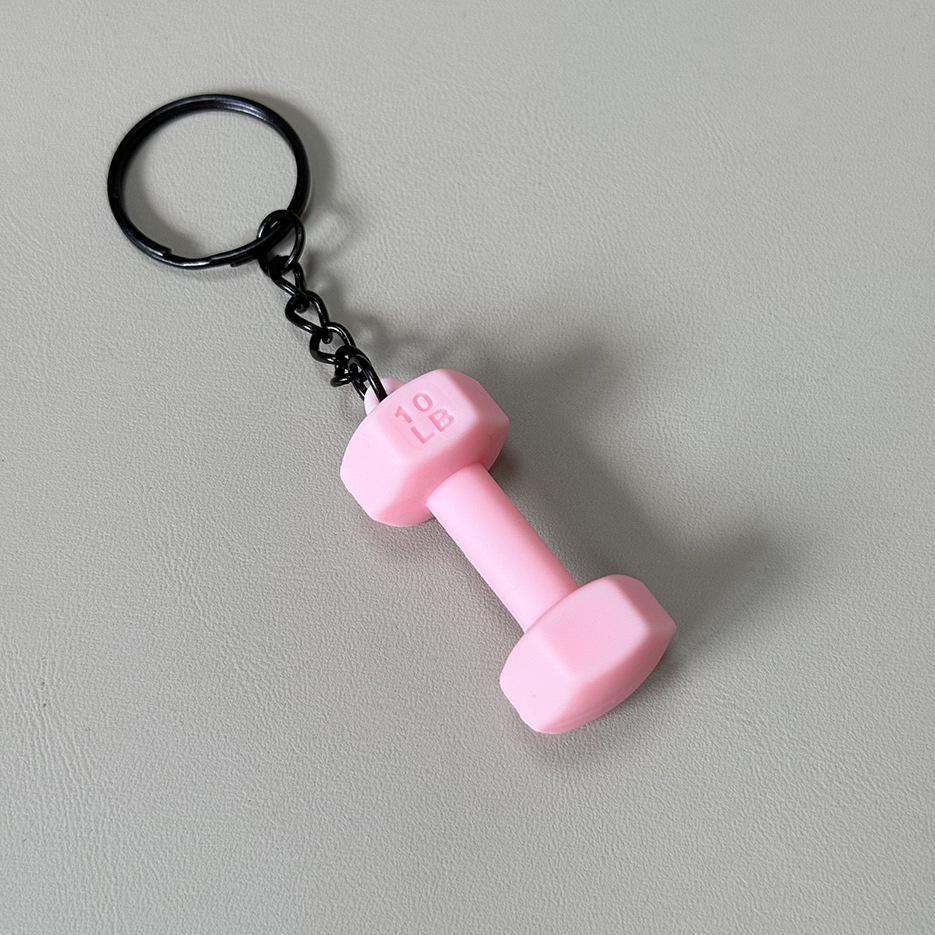 Fitness Keychain: Silicone Barbell Plate Pendant Gift